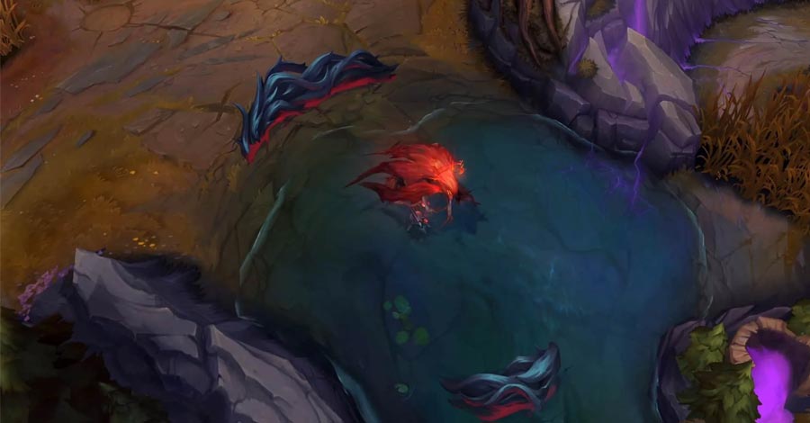 Hình thức Ruinous Atakhan gây hoảng loạn ở đường dưới. Hình ảnh qua Riot Games