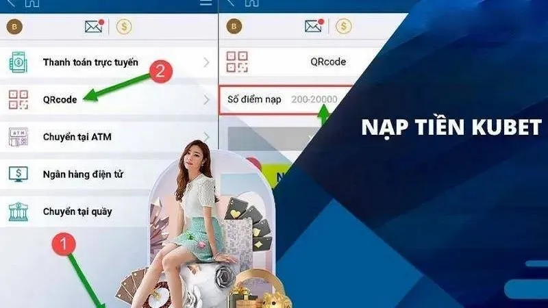 Giao diện nạp tiền KUBET qua ngân hàng, nhanh và tiện lợi.